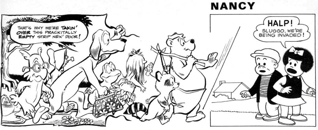 We has met the enemy and he is the next strip over! (MAD #107, December 1966, script by Frank Jacobs, art by Bob Clarke)